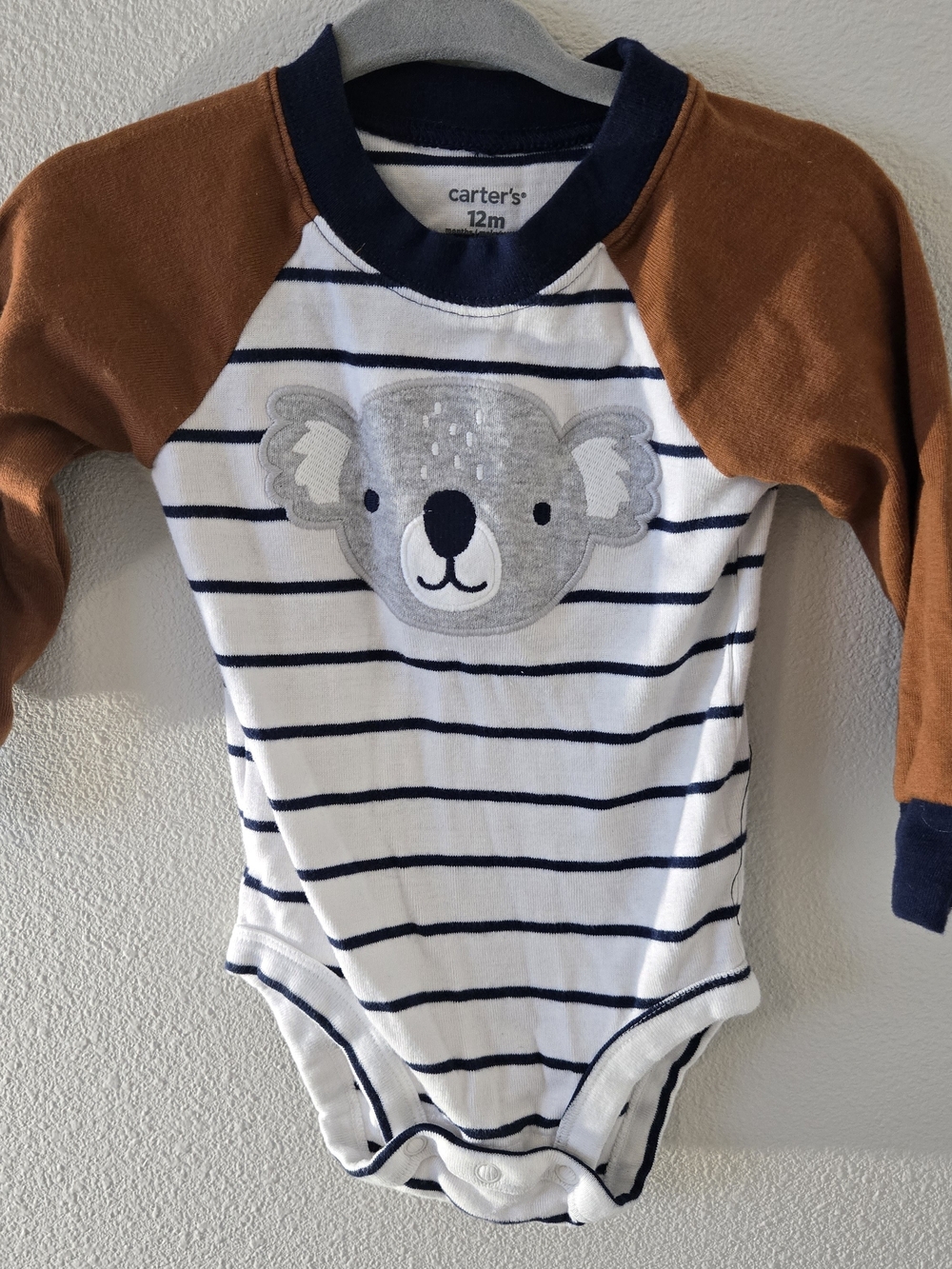Carter's Navy & Brown Koala Stripe One-Piece Bodysuit